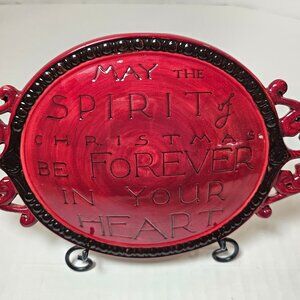 Ganz Ceramic Plate "May The Spirit Of Christmas Be Forever In Your Heart"